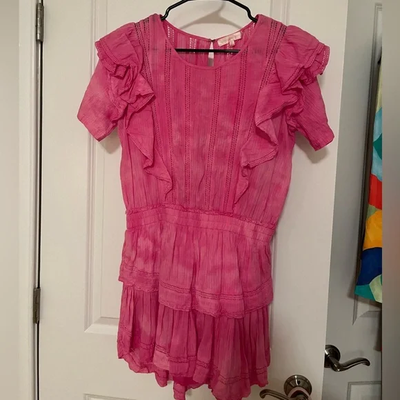 LoveShackFancy Natasha Heritage Mini Dress in Watermelon Ice Sz. M - Picture 5 of 9